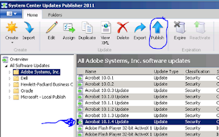 7 1 Publish button on the SCUP ribbon for selected updates