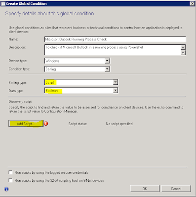 1 5 New Global Condition created with Setting Type Script and Data Type Boolean
