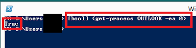 2 2 PowerShell boolean check returning True while Outlook is running