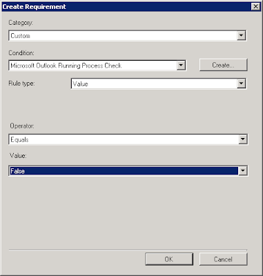 4 2 Requirement configured with Condition, Rule Type Value, Operator Equals, Value False