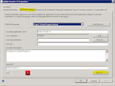 5 3 Icon file browsed and selected in the Application Catalog properties