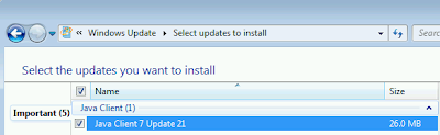 1 2 Java update available to clients via Windows Update