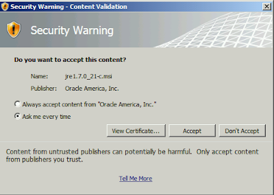 13 1 Certificate acceptance dialog during SCUP publishing
