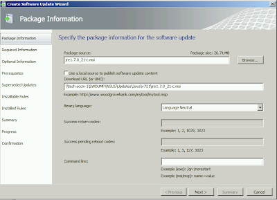 5 1 Download URL field pointing to the Java MSI network share in SCUP