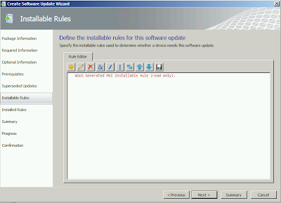 8 1 Installable Rules pre-populated with MSI-generated codes in SCUP