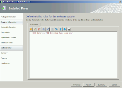9 1 Installed Rules pre-populated with MSI-generated codes in SCUP