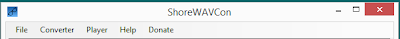 1 7 ShoreWAVCon top menu bar with converter and media player functions