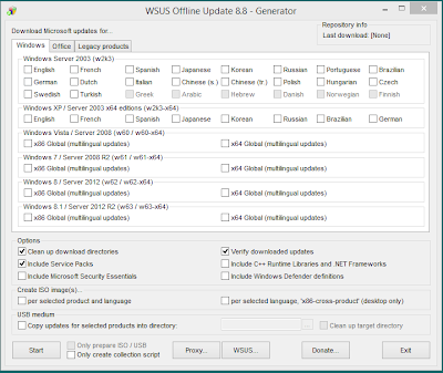 2 1 WSUS Offline Tool product and architecture selection