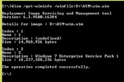dismgetfileinfo 1 DISM get-wiminfo command showing the WIM image index number