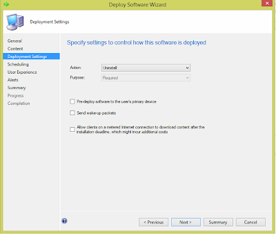 2 1 ConfigMgr deployment drop-down set to Uninstall for Google Earth