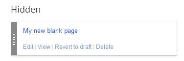 9 Hidden pages section in the Blogger Pages list