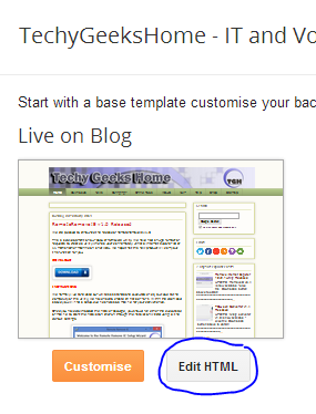 Blogger Edit HTML view with Ctrl+H search box open
