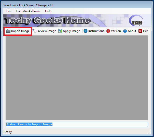 screenshot2 Windows Lock Screen Changer Import Image button on the toolbar