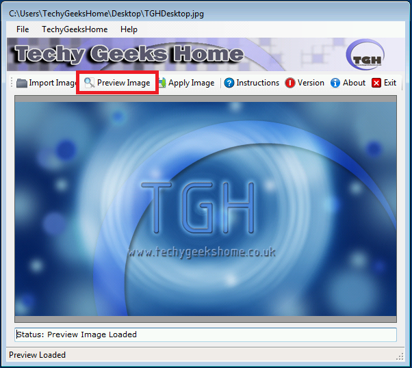 screenshot5 Windows Lock Screen Changer Preview Image showing the imported image