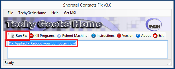 3 1 Shoretel Contacts Fix v3.0 completion status screenshot