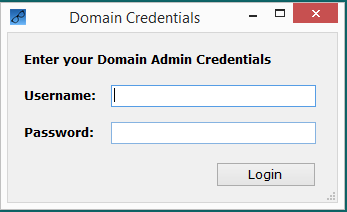 5 1 The domain administrator credentials login form