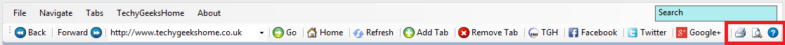 5 The Print, Print Preview and Help buttons on the DustyNet browser toolbar