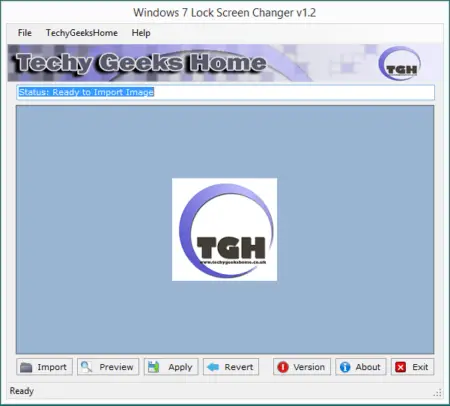 A screenshot of a computer using Windows 7 Lock Screen Changer.