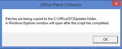 1 2 Office Updates Capture Script running to collect Microsoft Office updates