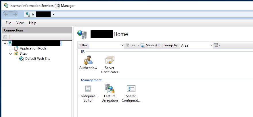 IIS Management Console