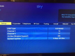 Sky+ HD Engineers Screen