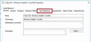 User Experience Tab
