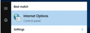 Internet Options from Start Menu