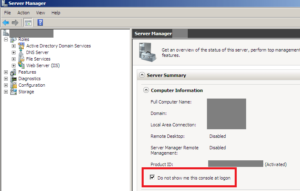 Server Manager 20082 R2 Console
