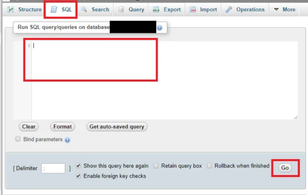 phpMyAdmin Query Box