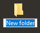 Icon of a new folder with a yellow folder image and a label 'new folder' underlined in blue, indicating a Windows 10 file system interface.