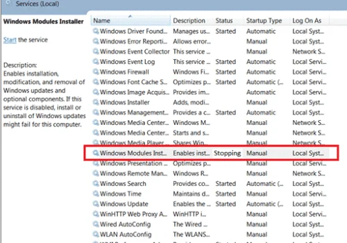 Windows Service Stuck