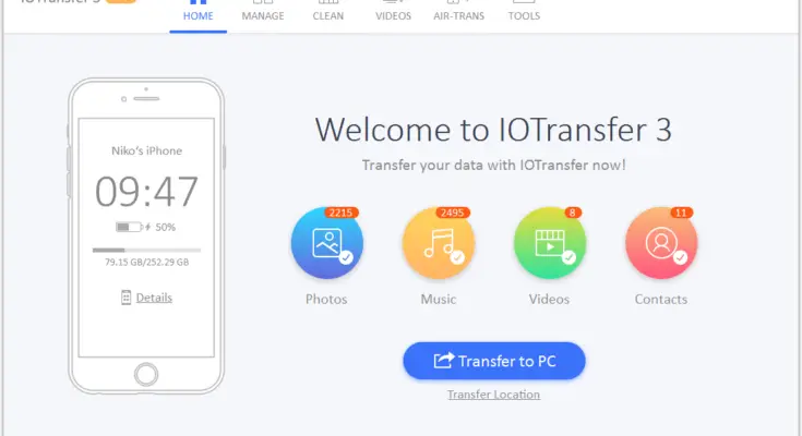 IOTransfer 3 Home