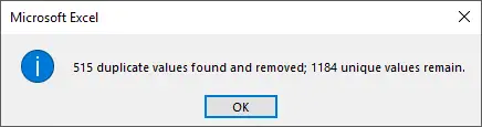 Removed Duplicates Removed Duplicates