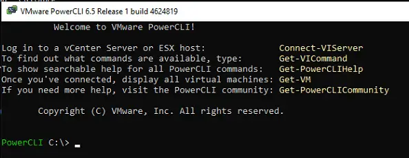 VMWare PowerCLI Console