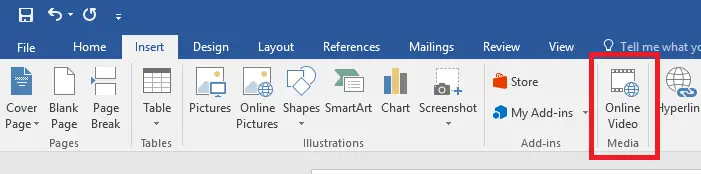 Microsoft Word Insert Ribbon Bar Online Video Button Microsoft Word Insert Ribbon Bar Online Video Button