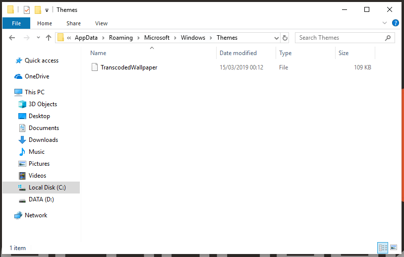 Desktop Wallpaper Fix - Delete Corrupt File