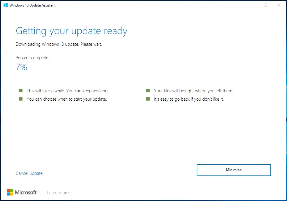 Windows 1903 Update Assistant Page 3