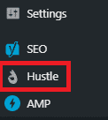 Hustle WordPress Menu Option