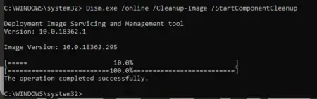 Disk Cleanup StartComponentCleanup