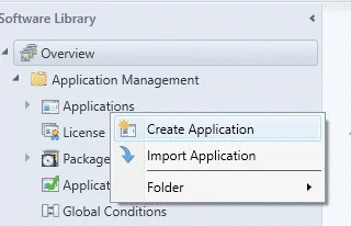 SCCM Create a new Application