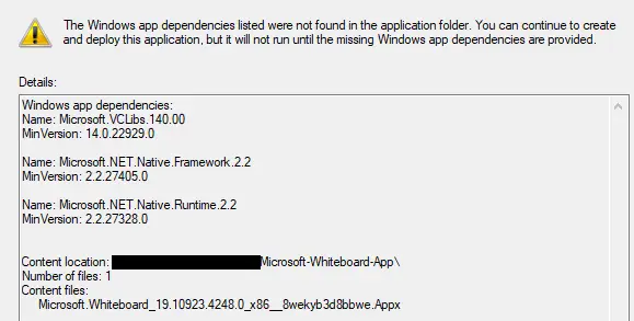 SCCM Deployment Wizard Summary Page Warnings