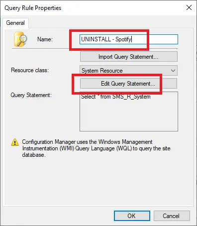 SCCM Query Rule