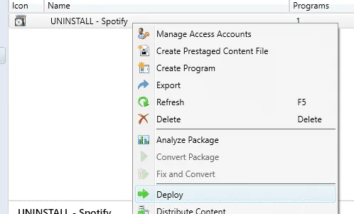 Deploy SCCM Package