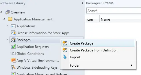 SCCM Create Package
