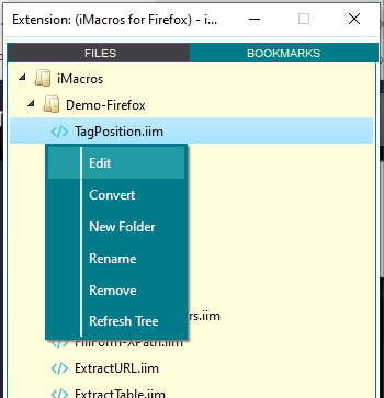 iMacros Edit Existing Script