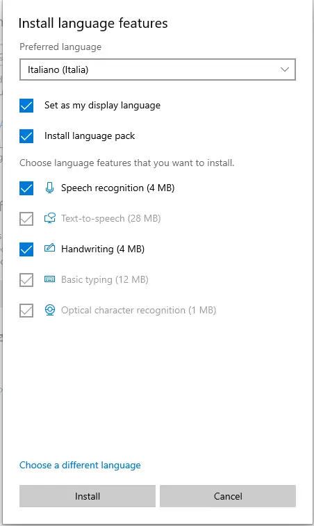 Install Italian Language Pack