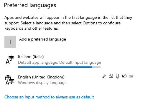 Preferred Languages