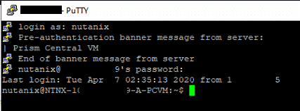 SSH Login to Nutanix Prism