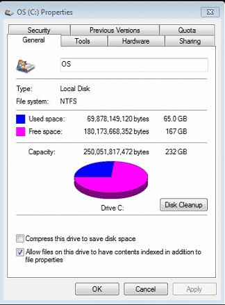 Windows Disk Space