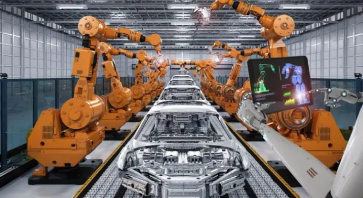 cyborg control robot assembly line